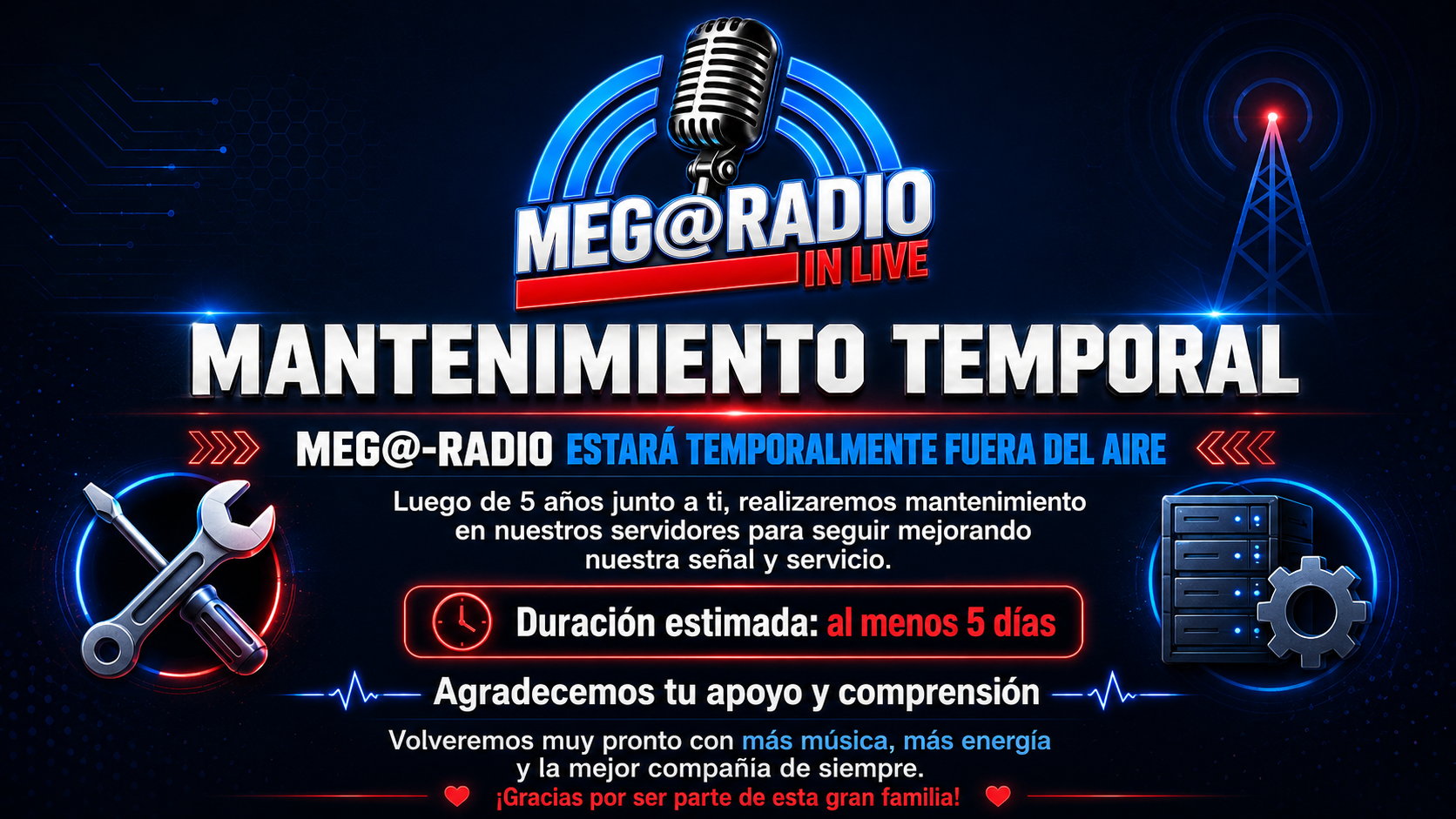 MEG@-RADIO en mantenimiento temporal